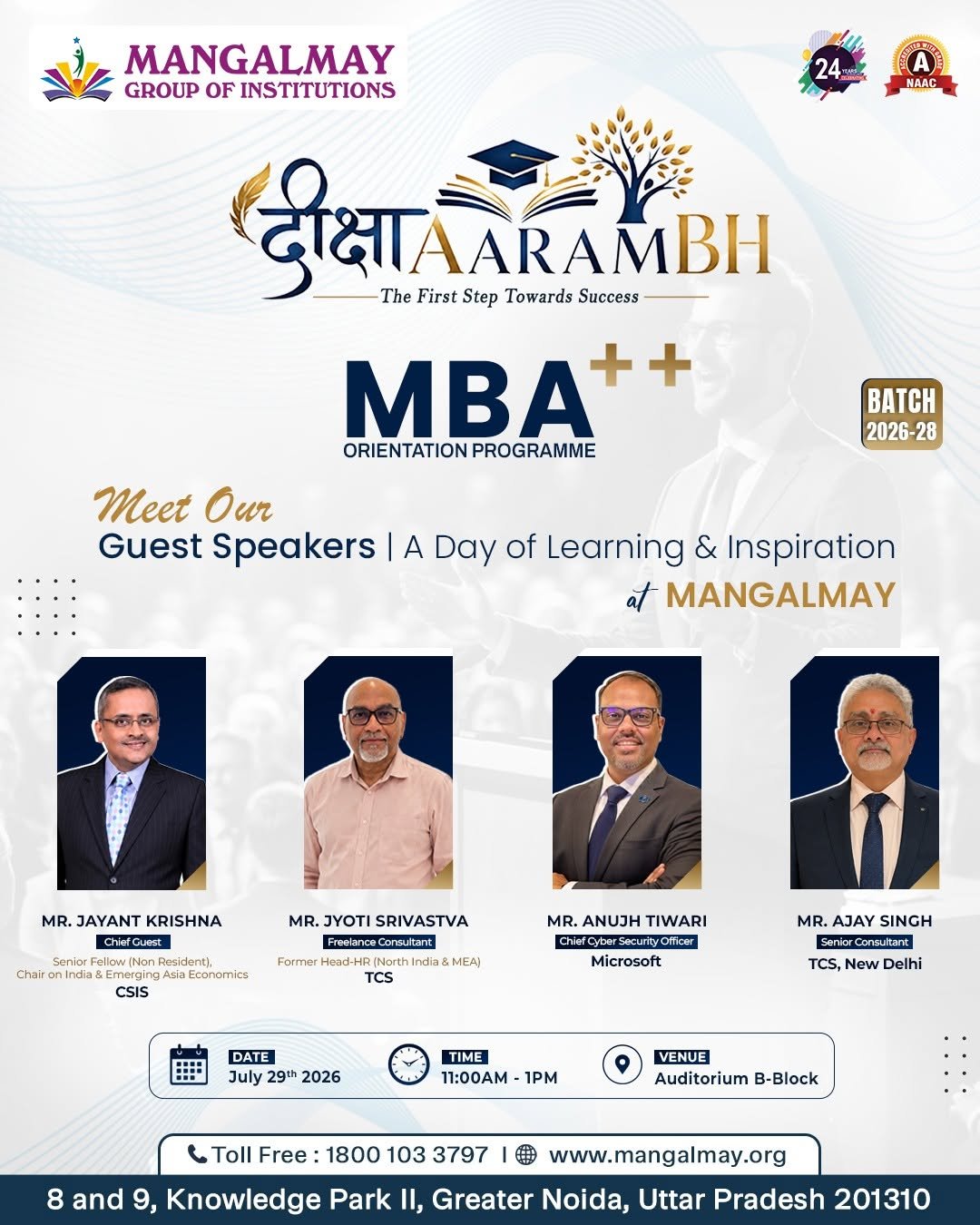 Mangalmay Group of Institutions to Host ‘Dikshaarambh’ MBA++ Orientation Programme on July 29